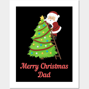 Merry Christmas Dad Posters and Art